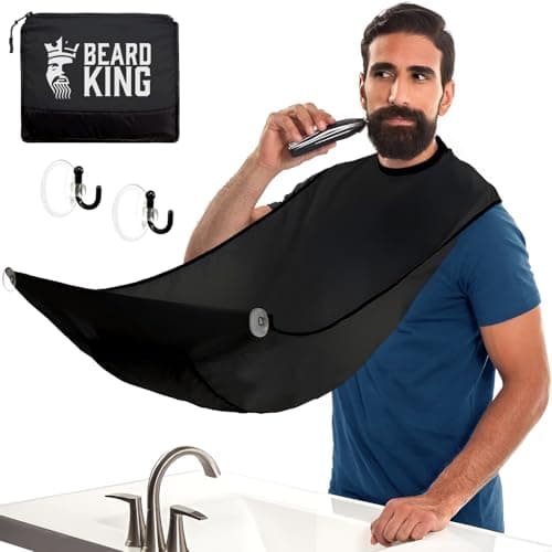 Beard King Beard Bib Apron - As Seen on Shark Tank – Gifts for Him, Stocking Stuffers for Men, Mens Gift, Black