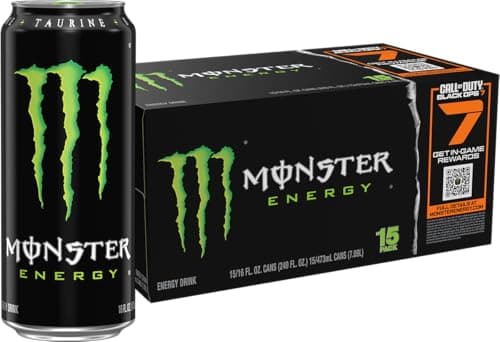 Monster Energy Drink, Green, Original, 16 Ounce (Pack of 15)