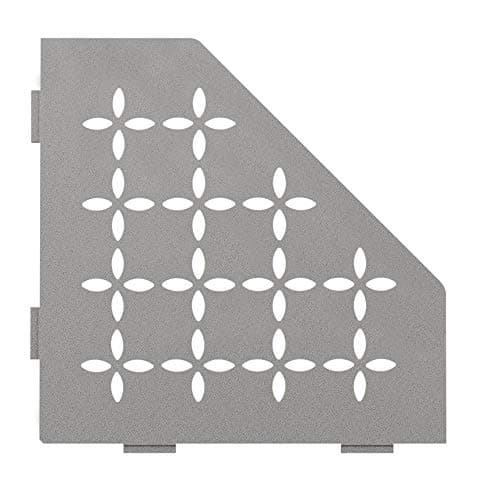 Schluter Systems Pentagonal Corner Shelf-E - Floral Design -Stone Grey - (SES2D5TSSG) Kerdi-Line Shower Acessory