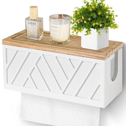 Paper Towel Dispenser Wall Mount, Paper Towel Holder Wall Mounted with Lid, Solid Wood Commercial C-Fold, Z-Fold, Trifold Hand Paper Towel Holder Dispenser Hand Towel Holder for Bathroom Kitchen Decor