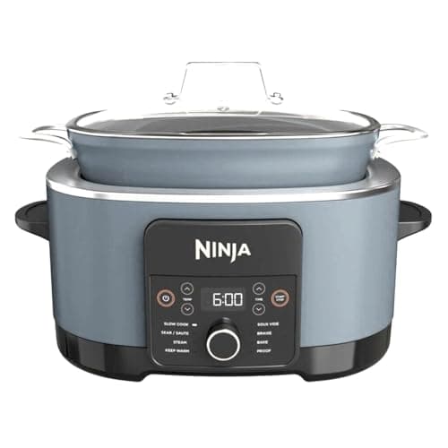 Ninja MC1001 Foodi PossibleCooker PRO 8.5 Quart Multi-Cooker, with 8-in-1 Slow Cooker, Pressure Cooker, Dutch Oven & More, Glass Lid & Integrated Spoon, Nonstick, Oven Safe Pot to 500°F, Sea Salt Grey (Renewed)