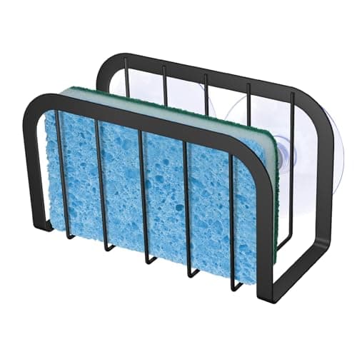 SHFKS Sponge Holder for Kitchen Sink,Kitchen Caddy with Sponge Holder,Dish Soap Holder - Black