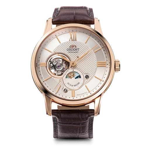 ORIENT Classic Semi Skeleton Sun & Moon Mechanical Watch RN-AS0002S Men's