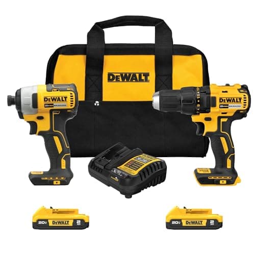 DEWALT 20V MAX Cordless Drill and Impact Driver, Power Drill Brushless 2-Tool Power Tool Combo Kit, Includes 2 Batteries, Charger and Bag (DCK277D2)