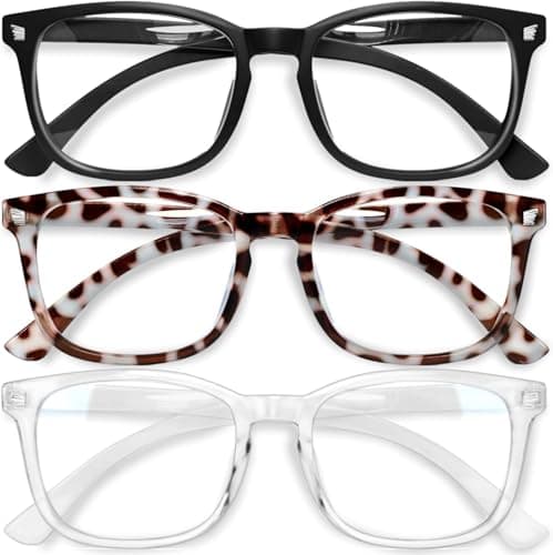 Gaoye Stylish Blue Light Glasses for Woman - Computer Glasses 99% Blue Light Blocking - Lightweight TR90 Frames - 3 pack