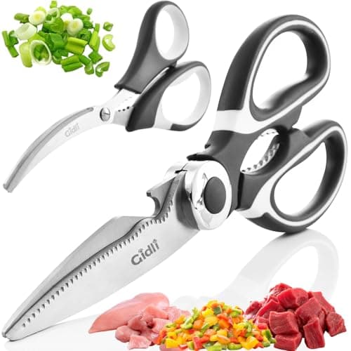 Best Kitchen Shears #8 from Gidli Kitchen Shears by Gidli - Liftime Replacement Warranty* - Includes Seafood Scissors As a Bonus - Heavy Duty Utility Stainless Steel All Purpose Ultra Sharp Scissors for Food/Cooking