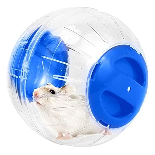 Mini New Cute Dwarf Hamster Running Ball 4.72 Inches Crystal Ball for Hamsters Small Silent Exercise Wheel Cage Accessories for Hamsters Less Than 4 inches 10 cm in Length (Blue)