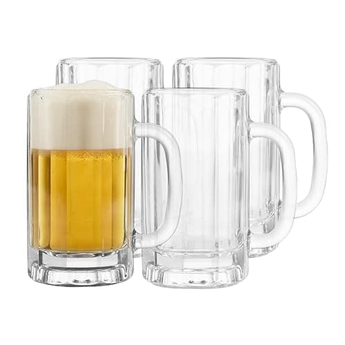 Libbey Heidelberg Glass Beer Mugs, 16-ounce, Set of 4