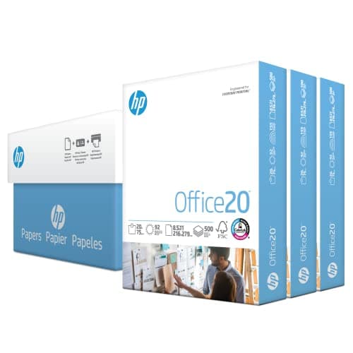Best Copy Printer Papers #6 from HP Papers HP Printer Paper | 8.5 x 11 Paper | Office 20 lb | 3 Ream Case - 1500 Sheets | 92 Bright | Made in USA - FSC Certified | 112090C, White