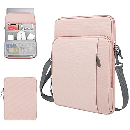 TiMOVO 13.3-14 Inch Laptop Sleeve Carrying Bag with Pockets for iPad Air 13 Inch 2024,iPad Pro 13 Inch 2024,MacBook Air 2022-2018,MacBook Pro M2/M2/M1 Pro/M1 Max,Galaxy Tab S9+/S8+ 12.4",Pink