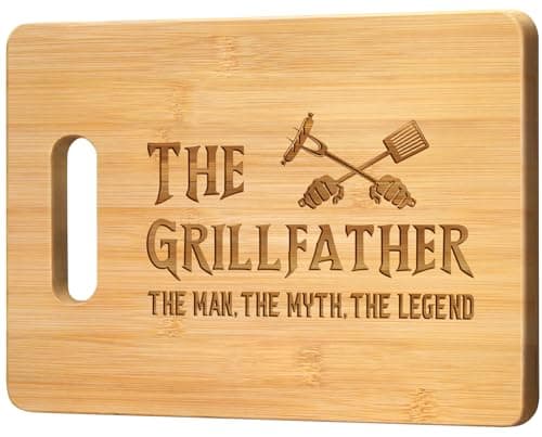 Pandasch Gifts for Dad from Daughter Son, Unique Birthday Grilling Gifts for Dad Father Men Papa, Engraved Bamboo Cutting Board, The Grillfather, The Man, The Myth, The Legend, Father Present