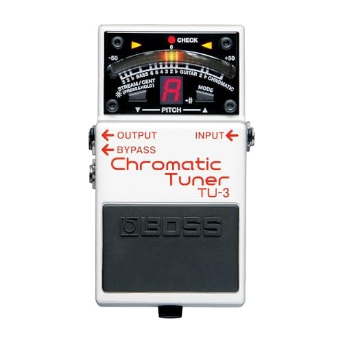 BOSS TU-3 Chromatic Floor Tuner for Guitar and Bass | Industry-Standard Performance | Tank-Tough BOSS Stompbox Body | 21-Segment LED Meter | Accurate to +/- One Cent | Accu-Pitch Sign Function