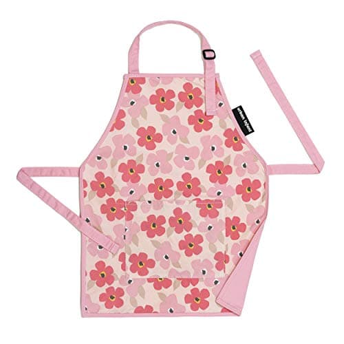 Urban Infant Little Helper Kids Apron - Children's Cooking Art Gardening - Great Gift for Toddler Boys and Girls - Poppies, Small