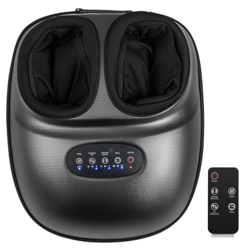 ARLIME Shiatsu Foot Massager with Heat, Deep Kneading, Remote Control & Auto Timer, Foot Massager Machine for Plantar Fasciitis & Neuropathy, Birthday Gift for Women Men, Size 13, Black
