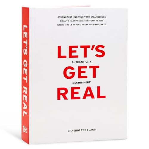 CHASING RED FLAGS Let’s Get Real Guided Journal – Therapist-Approved Self-Care & Mental Health Journal with 240 Prompts, Coloring Pages & Book Club-Style Discussion Guide, Hardcover, A5