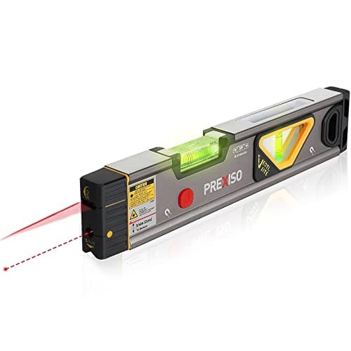 PREXISO 2-in-1 Laser Level 12 in Spirit Level with Light, 100Ft Alignment Point & 30Ft Leveling Line, Magnetic Laser Leveler Tool for Construction Picture Hanging Wall Writing Painting Home Renovation