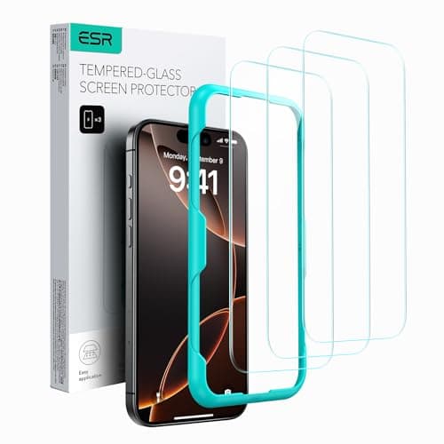 ESR 3 Pack for iPhone 16 Pro Screen Protector, [9H Hardness] [Military Grade Shatterproof] Tempered Glass Film with Easy Installation Tool, HD Clear, Scratch Resistant