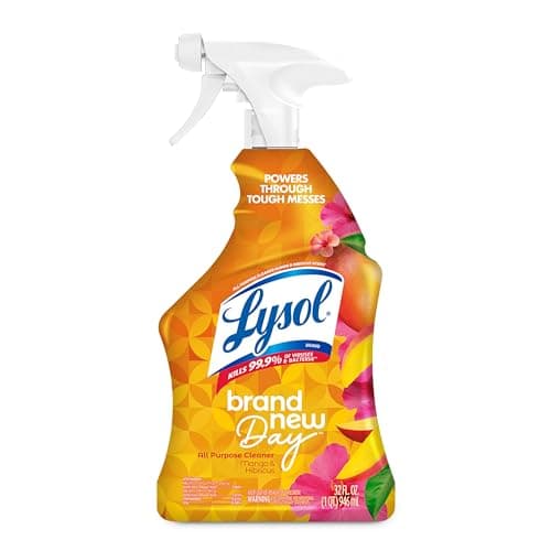 Lysol All Purpose Cleaner Spray, Multi-Purpose Disinfecting Spray, Kitchen & Bathroom Cleaner, Mango & Hibiscus Scent, 32 Fl Oz