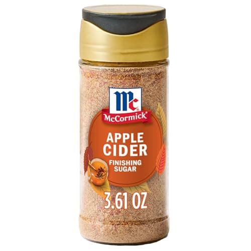 McCormick Finishing Sugar, Apple Cider, Limited Edition, Sweet Blend of Tart Apple and Warm Spices, For French Toast, Cookies, Muffins, Pancakes, Donuts, and More, 3.61 oz