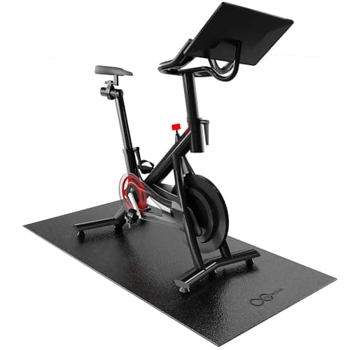 Cycleclub Bike Mat Compatible with Peloton Bike,Elliptical,Treadmill Mat, 6mm Thick, Under Exercise Bike Trainer Pad for Indoor Stationary Spin Bike Gym Equipment Hardwood Floor Carpet Protector