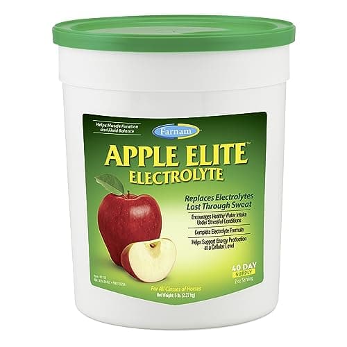 Farnam Apple Elite Horse Electrolyte Powder, Replaces minerals lost in sweat during exercise, extreme weather & stressful conditions, 5 lb., 40 day supply