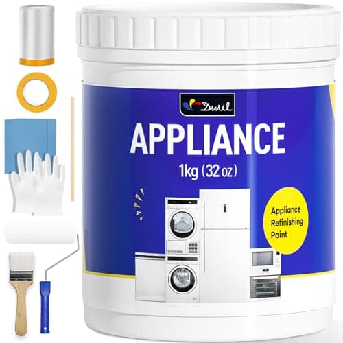 DWIL Appliance Paint for Refrigerator - Water Based Refrigerator Paint, Interior, for Plastic and Metal Surface in Dishwasher, Dryer, Microwave, Oven, 32 oz, White (with tools)