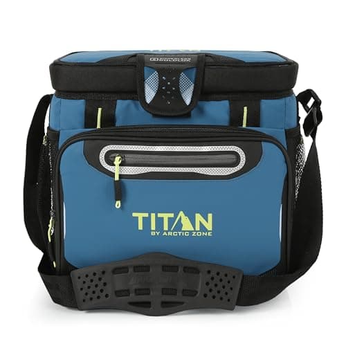 Titan by Arctic Zone 16 Can Zipperless Soft Cooler with HardBody Liner, Marine Blue