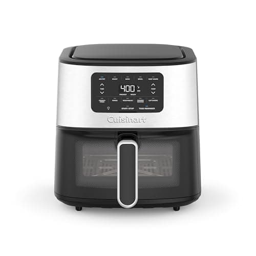 Cuisinart Air Fryer Oven – 6-Qt Basket Stainless Steel Air Fryer – Dishwasher-Safe Parts with 5 Presets – Roast, Bake, Broil, Air Fry and Keep Warm – Quick & Easy Meals – AIR-200