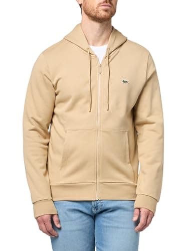 Lacoste Men's Classic Fit Zipped Fleece Sweatshirt, Viennese, Medium