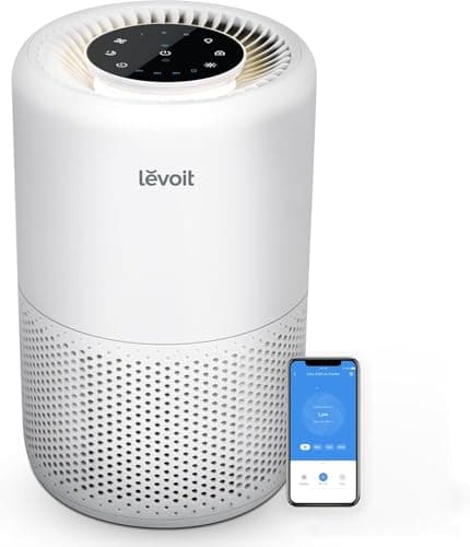 LEVOIT Air Purifier for Home Bedroom Dorm Room, Smart WiFi Alexa Control, AHAM VERIFIDE, 3-in-1 Filter with HEPA Sleep Mode for Allergens, Pollutants, Smoke, Dust, Core 200S-P, White
