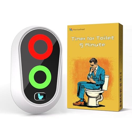 5 Minute Timer for Toilet, Funny Gift for Dad Mum, Festival Novelty Gift for Father's Day, Birthday, Christmas, Stocking Stuffer, Thanksgiving, White Elephant, Waterproof Timer with Lights (Whtie)