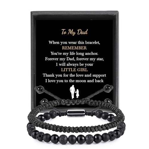 Father Dad Birthday Gifts for Men: To My Dad Bracelet I Love You Fathers Day Gifts for Dad from Daughter - Cool Gifts for Men Bracelets Christmas Anniversary Valentines Birthday Father Day Gifts Idea