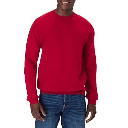 Hanes mens Crew Neck Ultimate Cotton Heavyweight athletic sweatshirts, Long Sleeve, Deep Red, 3X-Large US