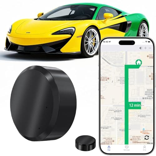FXAJID Mini GPS Tracker for Vehicles Car GPS Powerful Magnetic Waterproof Hidden Tracker Real-Time Localization for Vehicles/Children/Pets Compatible with Android iOS No Subscription