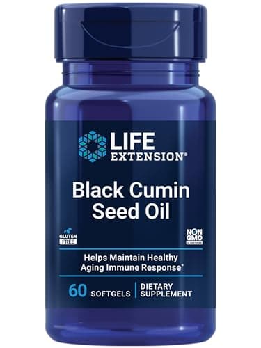 Life Extension Black Cumin Seed Oil, black cumin, immune health support, whole-body health, healthy aging, gluten free, non-GMO, 60 softgels