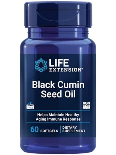 Life Extension Black Cumin Seed Oil, black cumin, immune health support, whole-body health, healthy aging, gluten free, non-GMO, 60 softgels