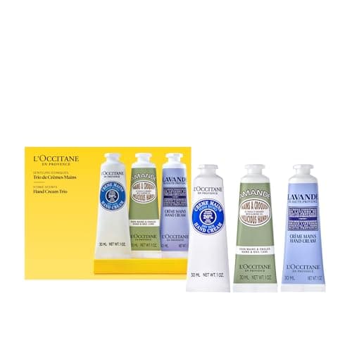 L’OCCITANE Hand Cream Classics, 3-Piece Set: Moisturizing Hand Creams, Shea, Almond, Lavender Iconic Scents, Vegan, All Skin Types, Made in France