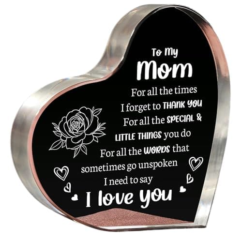 Milcier Gifts for Mom, Mom Birthday Gifts, I Love You Mother Acrylic Keepsake - Best Mother's Day V alentines Day Present Christmas for Moms from Daughter Son
