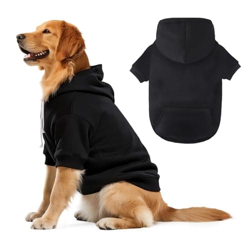 Dog Basic Hoodie Ultra-Soft Dog Clothes Cold Weather Sweaters for Medium Large Dogs Breathable Cozy Fabric Pet Coat Warm Stylish Sweatshirt with Leash Hole Pocket Dogs Jacket for Cats Boys Girls