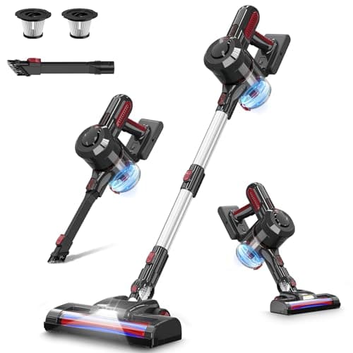 JYH Cordless Vacuum Cleaner, 25kPa Powerful Vacuum Cleaners for Home, Stick Vacuum Rechargeable with 2200mAh Detachable Battery, Up to 45 Mins, Portable Handheld Vacuum for Hardwood Carpet Pet Hair