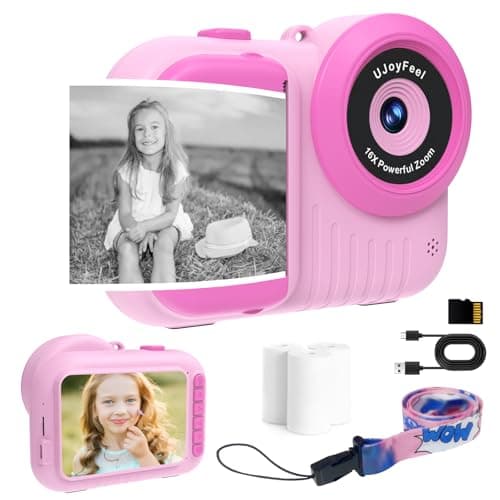 Kids Camera Instant Print Camera for Kids, Toddler Camera That Print Photo, Instant Digital Camera for Kids Printing Camera 3.5IN Screen, Portable Toy Camera Print Picture 3 12 Year Girls (Roser