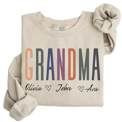 CUSTOM Unisex Grandma Sweatshirt and Hoodies with Names - Personalized Grandmother's Gift for Mother's Day UNISEX