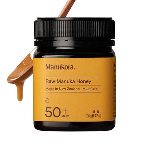 Manukora Raw Manuka Honey MGO 50+, New Zealand Honey, Non-GMO, 3rd-Party Tested, Glyphosate Residue Free Certified, 2000+ Natural Compounds, Traceable from Hive-to-Hand, Daily Wellness Support – 250g