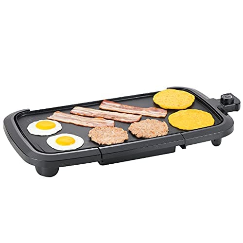 AORAN Electric Griddle Indoor – Versatile Nonstick Griddle for Pancakes and Tacos, Ideal as a Flat Top Griddle and Comal Electrico para Tortillas Grande