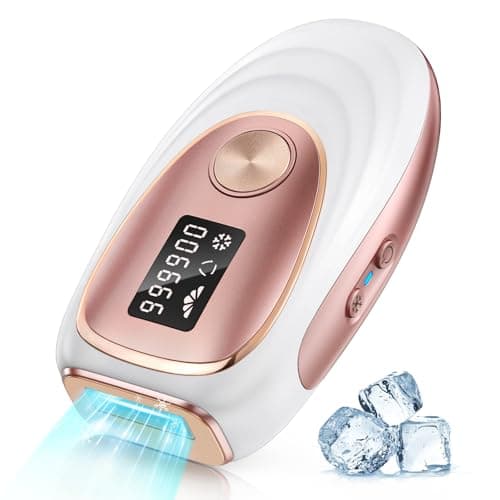 Oreeth Laser Hair Removal Device, at-Home IPL Hair Removal for Women & Men - Safe 45°F Ice-Cooling Contact for Painless & Long-Lasting Results, 86% Hair Reduction in 3 Weeks for Full Body, Gold/White