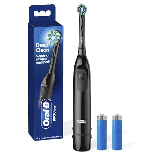 Oral-B Pro 100 CrossAction, Battery Powered Toothbrush, Black, 1 Count (Pack of 1)
