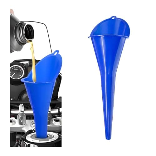 NYTKL Oil Funnel, Plastic Long Neck Multi-Purpose Spill Saver Funnel, Engine Oil Funnels for Filling Oils Gas Water Diesel Fuel Lubricants for Car Motorcycle ATV Boat (Blue-1PCS)