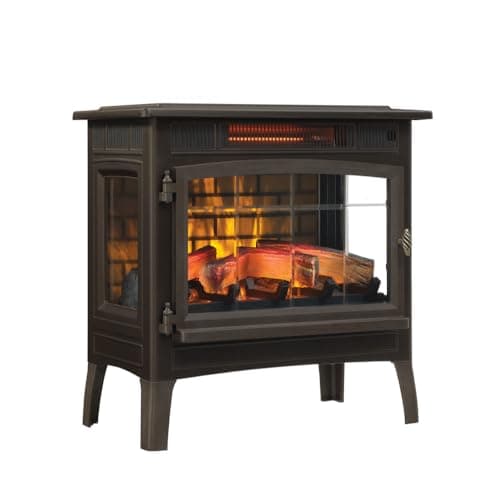 duraflame Freestanding Electric Fireplace Stove Heater with 3D Flame Effect for 1,000 Sq. Ft, Bronze