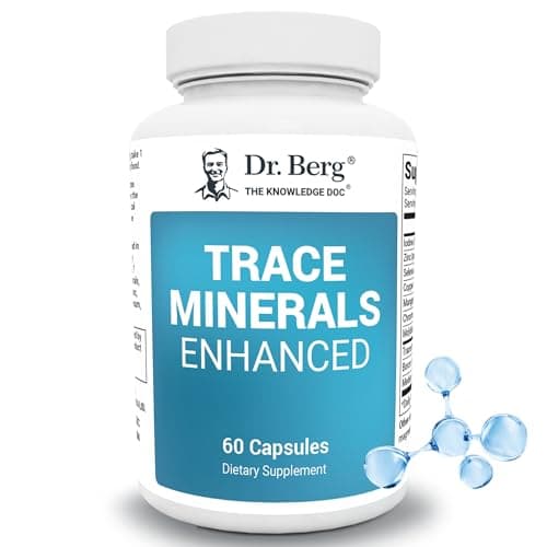 Dr. Berg Trace Minerals Enhanced Complex - Complete with 70+ Minerals Including 10 mg of Zinc - Dietary Supplement - 60 Capsules