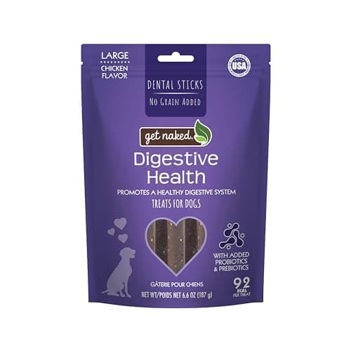 Get Naked Grain Free 1 Pouch 6.6 Oz Digestive Health Dental Chew Sticks, Large